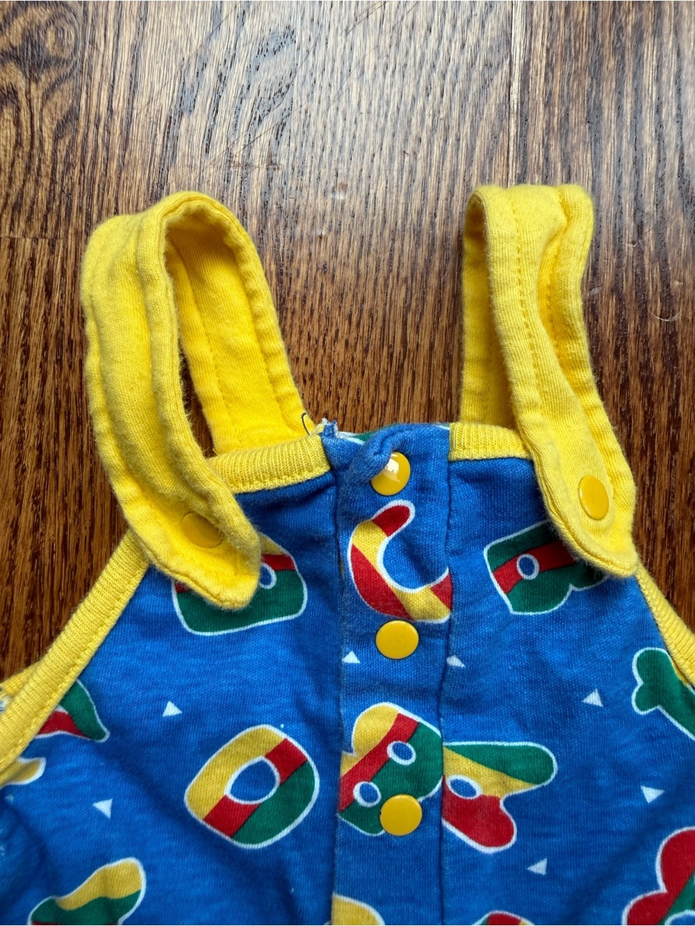 Vintage Bright Blue & Yellow Printed Baby Romper 0-3 Months - Picture 3 of 7